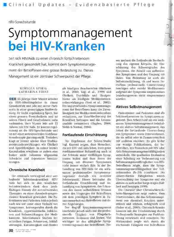 Vorschauseite 1: Symptommanagement bei HIV-Kranken