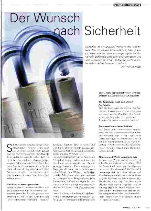 Vorschauseite 1: Der Wunsch nach Sicherheit