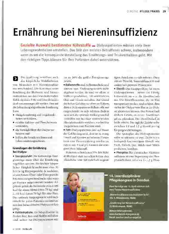 Vorschauseite 1: Ernährung bei Niereninsuffizienz