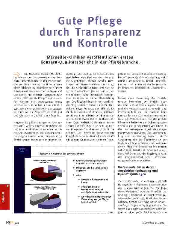 Vorschauseite 1: Gute Pflege durch Transparenz und Kontrolle