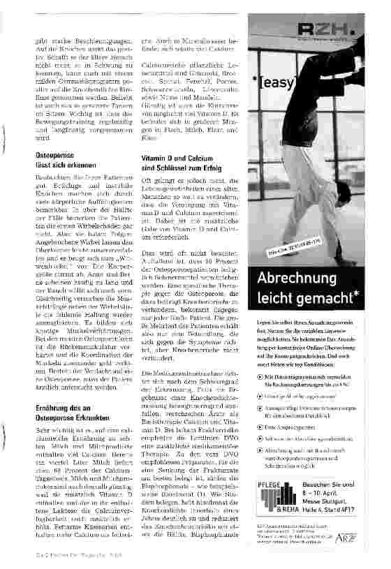 Vorschauseite 2: Osteoporose muss im Alter nicht dazugehören