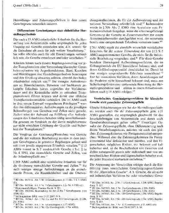 Vorschauseite 4: Das deutsche Gewebegesetz - ein halbes Jahr später