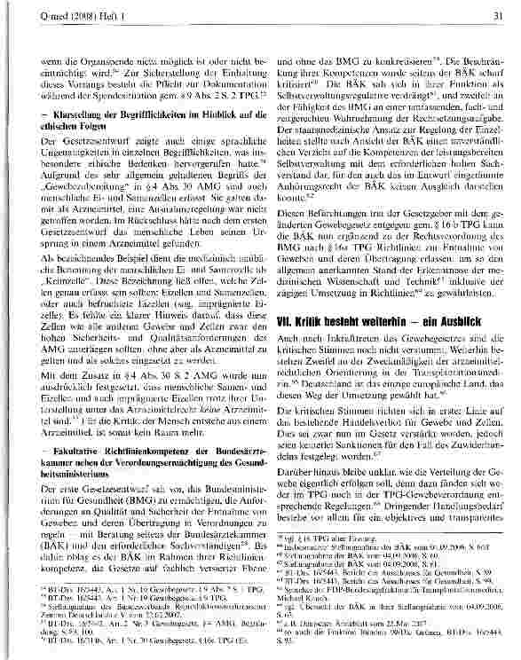 Vorschauseite 6: Das deutsche Gewebegesetz - ein halbes Jahr später