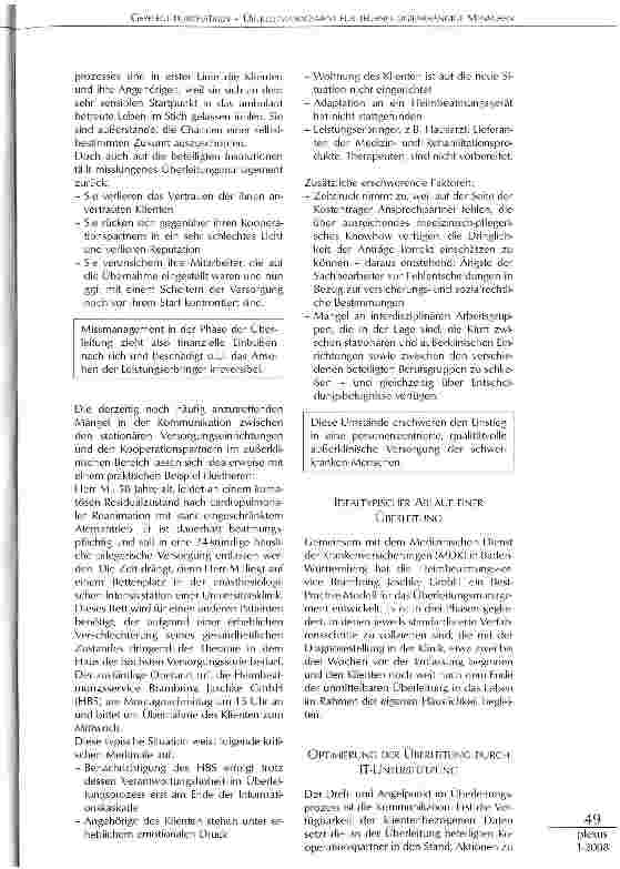 Vorschauseite 2: GEPFLEGT DURCHATMEN - ÜBERLEITMANAGEMENT FÜR TECHNOLOGIEABHÄNGIGE MENSCHEN