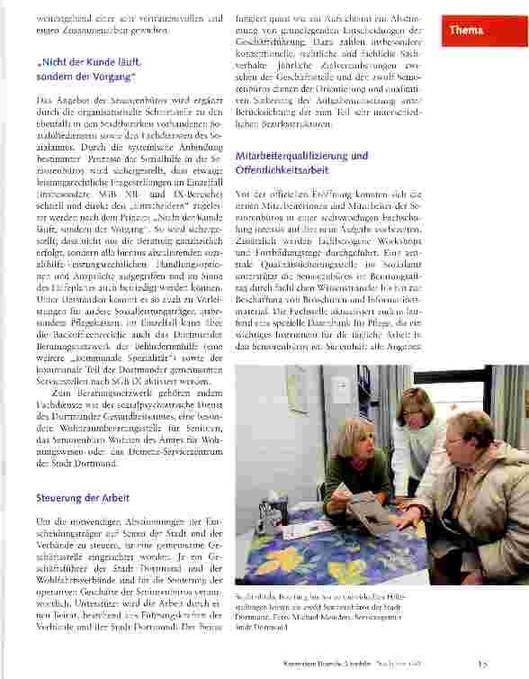 Vorschauseite 3: Seniorenbüros in Dortmund - ein Modell für die Entwicklung von Pflegestützpunkten