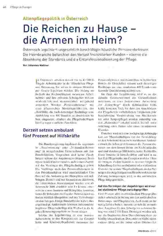 Vorschauseite 1: Die Reichen zu Hause -die Armen im Heim?