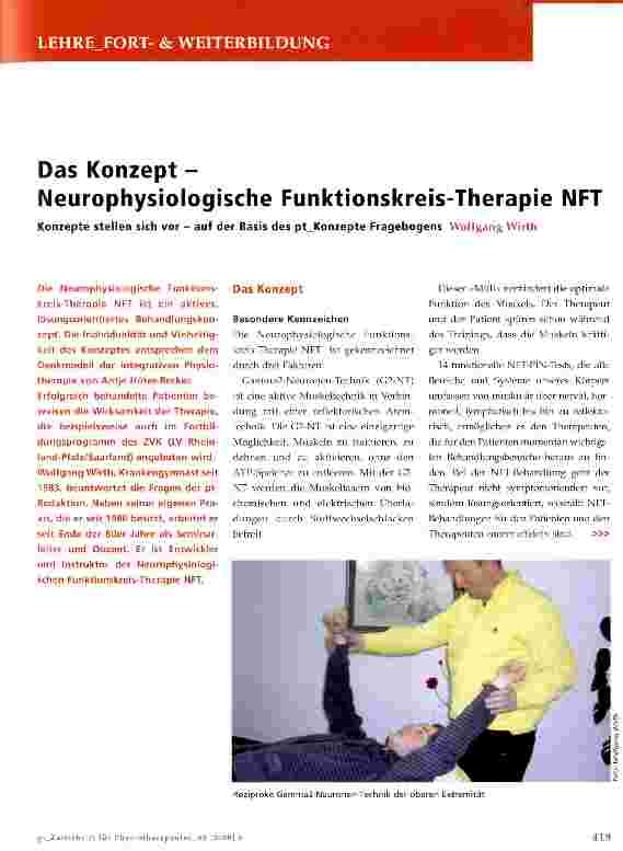 Vorschauseite 1: Das Konzept -Neurophysiologische Funktionskreis-Therapie NFT