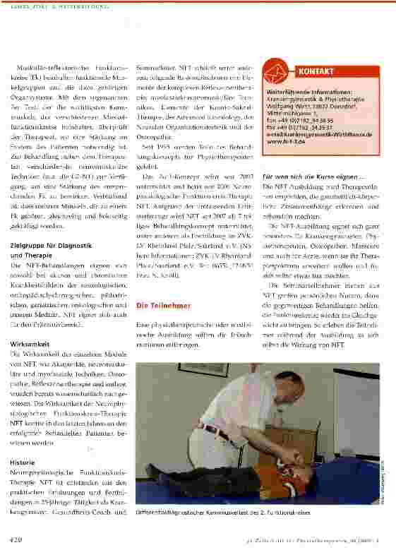 Vorschauseite 2: Das Konzept -Neurophysiologische Funktionskreis-Therapie NFT