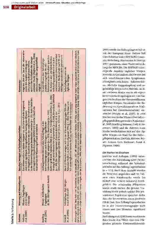 Vorschauseite 5: Schulung von Patienten mit Herzinsuffizienz -Effekte auf das Selbstpflegeverhalten. Eine Literaturrecherche
