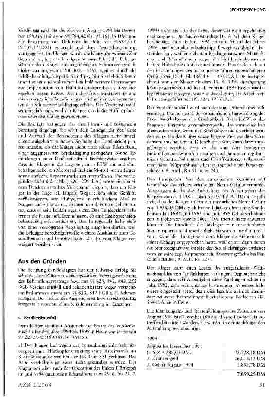 Vorschauseite 2: Verwertung eines heimlich angefertigten Videobandes zugunsten einer hinreichenden Beweisführung im Schmerzensgeldprozess möglich