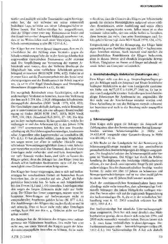 Vorschauseite 4: Verwertung eines heimlich angefertigten Videobandes zugunsten einer hinreichenden Beweisführung im Schmerzensgeldprozess möglich