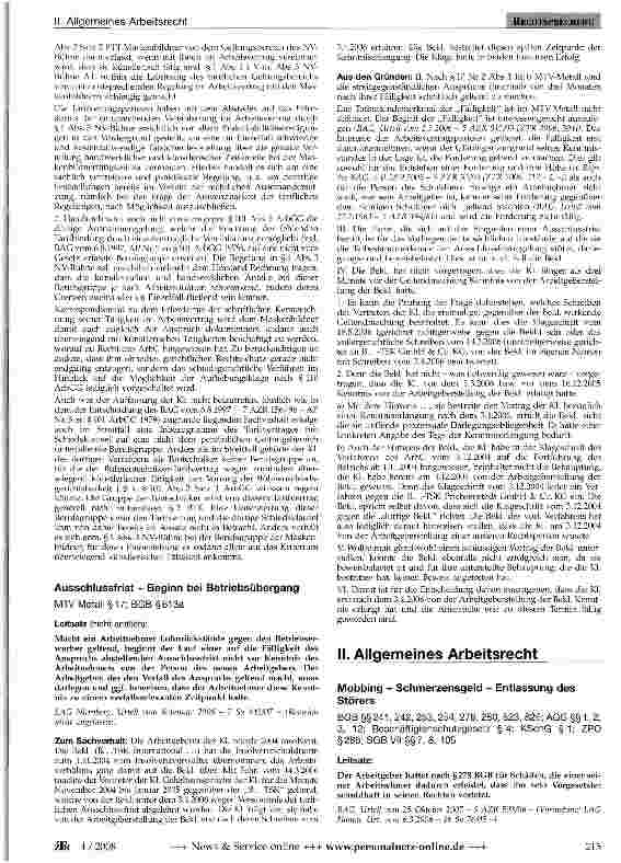 Vorschauseite 3: Wirksamkeit einer arbeitsvertraglich vereinbarten Schiedsklausel (Maskenbildner)