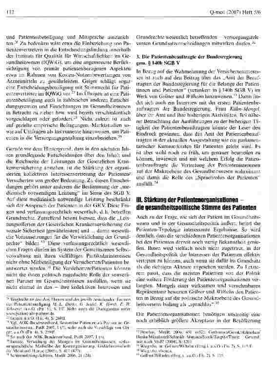 Vorschauseite 6: Die Rolle des Patienten im Gesundheitswesen und in der Gesundheitspolitik