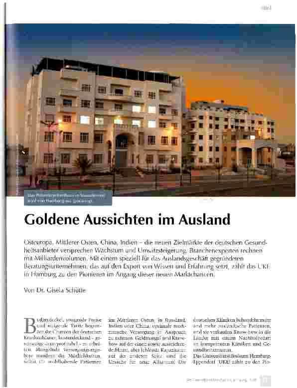 Vorschauseite 1: Goldene Aussichten im Ausland