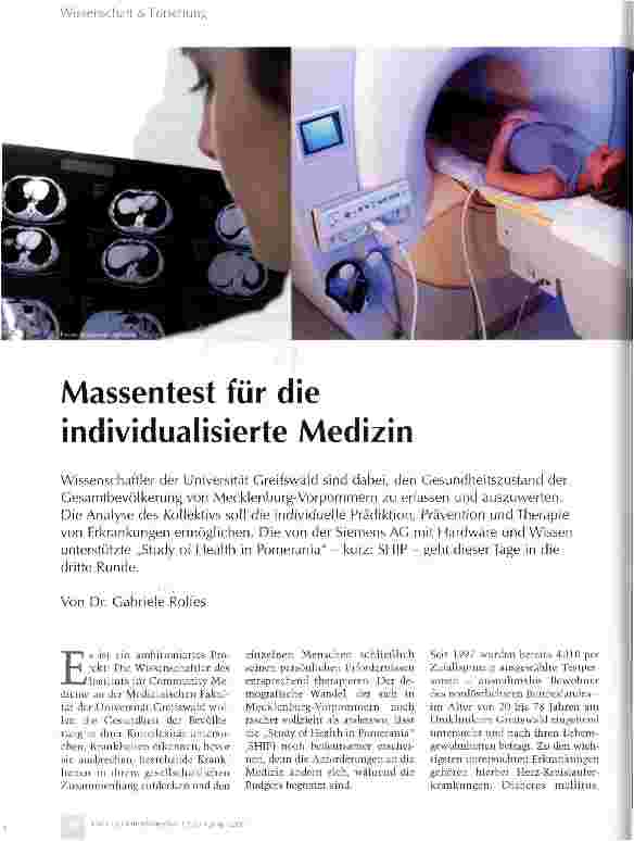 Vorschauseite 1: Massentest für die individualisierte Medizin