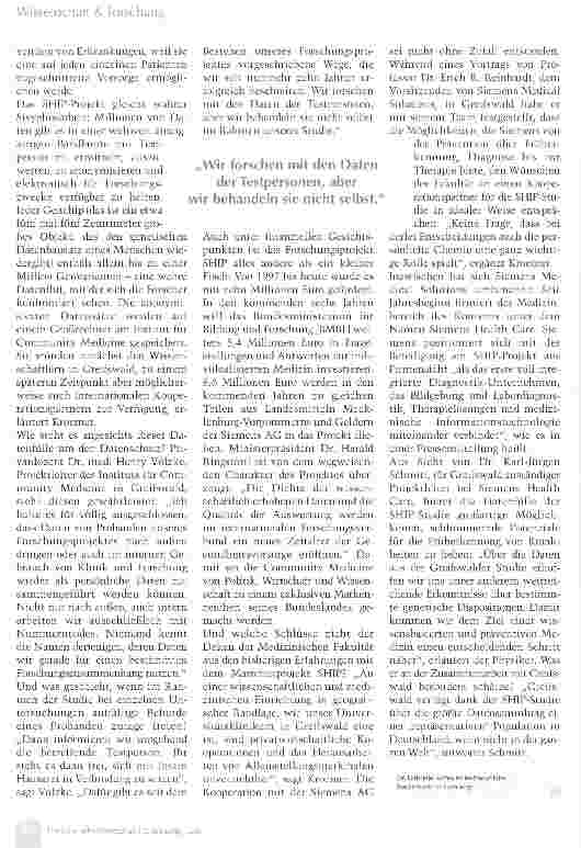 Vorschauseite 3: Massentest für die individualisierte Medizin