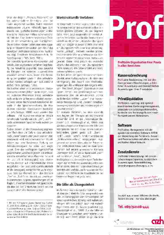 Vorschauseite 2: Segmentales und Silbisches Lernen bei Sprechapraxie: eine Studie zur Erhebung von Lernund Transfereffekten