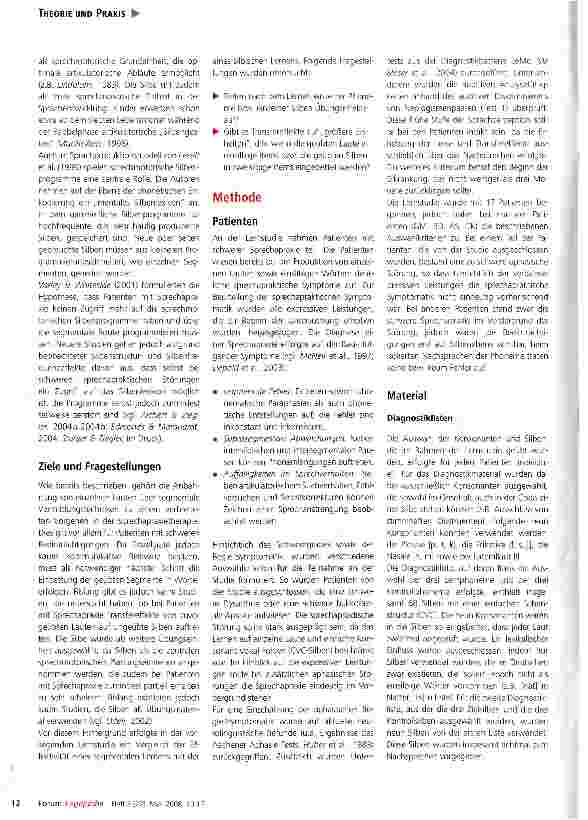 Vorschauseite 3: Segmentales und Silbisches Lernen bei Sprechapraxie: eine Studie zur Erhebung von Lernund Transfereffekten