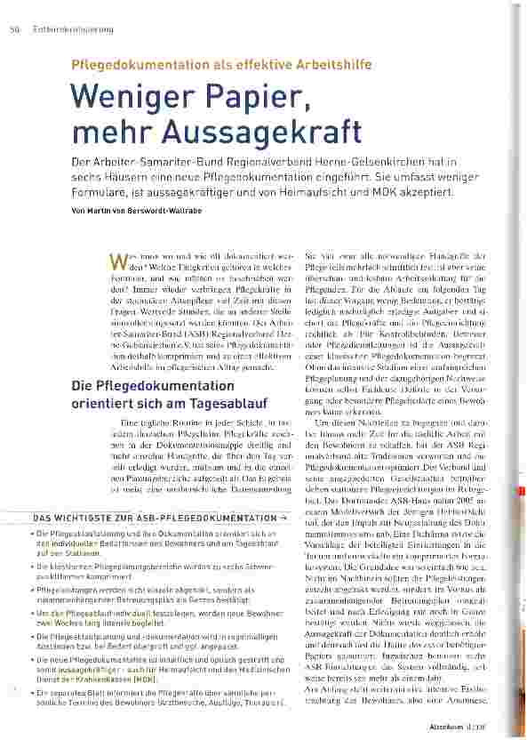 Vorschauseite 1: Weniger Papier, mehr Aussagekraft