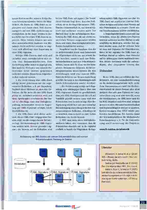 Vorschauseite 2: Möglichkeiten und Grenzen der XML-Archivierung
