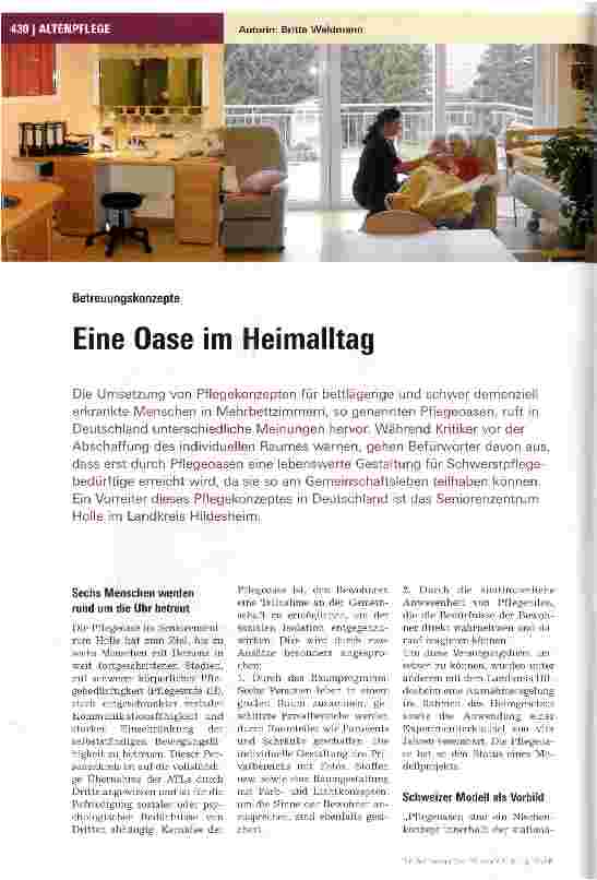 Vorschauseite 1: Eine Oase im Heimalltag