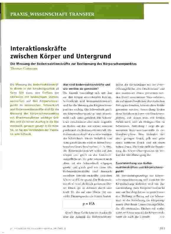 Vorschauseite 1: Interaktionskräfte zwischen Körper und Untergrund