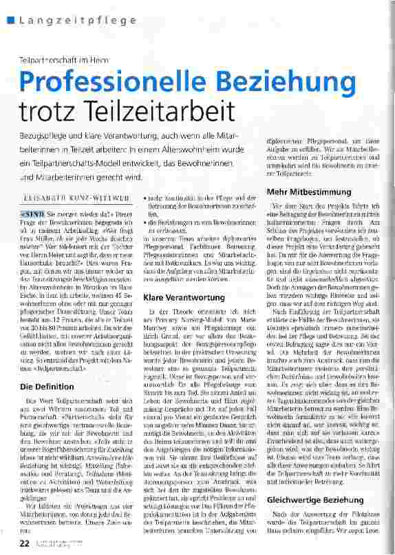 Vorschauseite 1: Professionelle Beziehung trotz Teilzeitarbeit