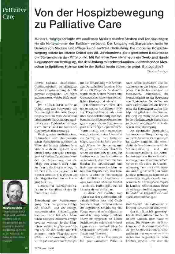 Vorschauseite 1: Von der Hospizbewegung zu Palliative Care