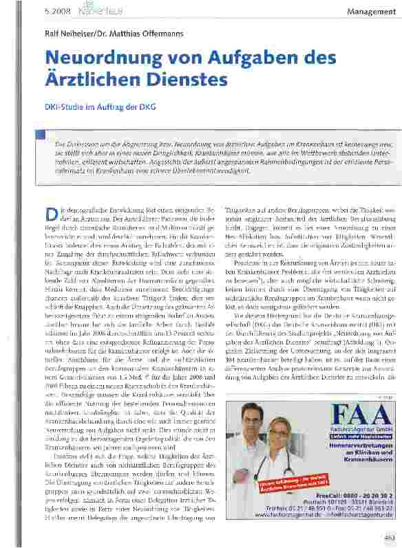 Vorschauseite 1: Neuordnung von Aufgaben des Ärztlichen Dienstes