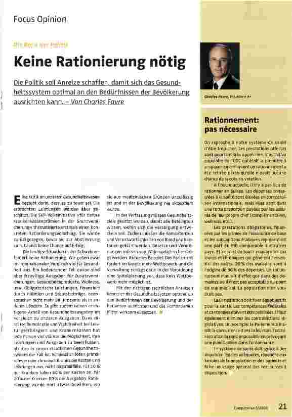 Vorschauseite 1: Keine Rationierung nötig