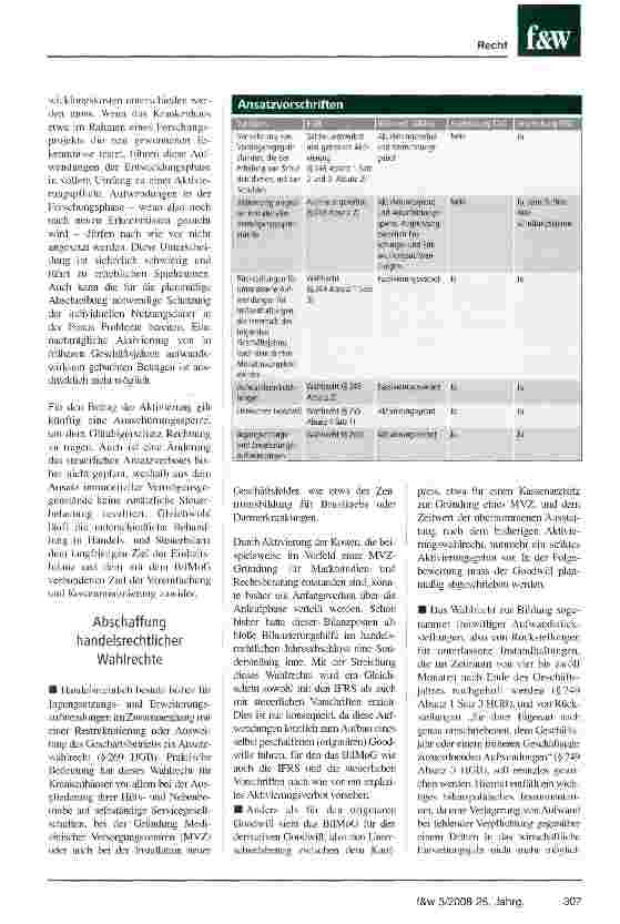 Vorschauseite 2: Reform der Rechnungslegung durch das BilMoG