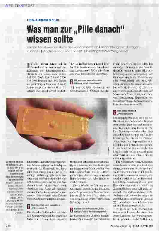 Vorschauseite 1: Was man zur „Pille danach wissen sollte