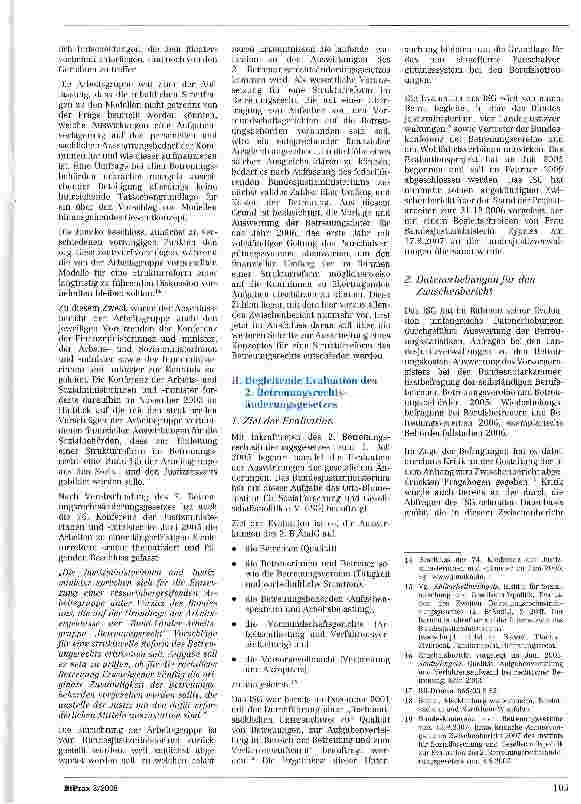 Vorschauseite 2: Erste Ergebnisse der Evaluation des 2. Betreimngsrechtsänderungs-gesetzes