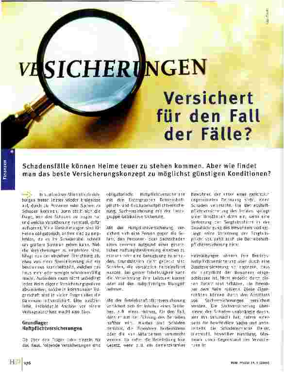 Vorschauseite 1: Versicherungen-Versichert für den Fall der Fälle?