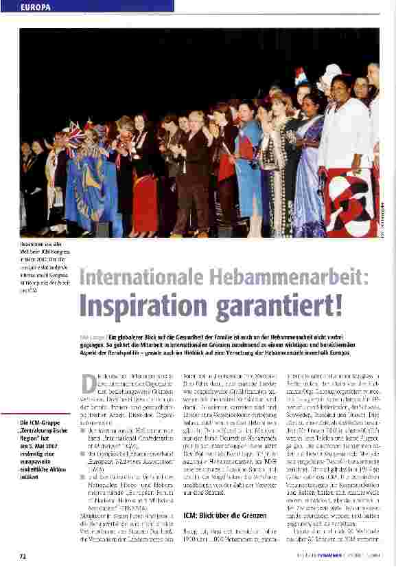 Vorschauseite 1: Internationale Hebammenarbeit Inspiration garantiert!