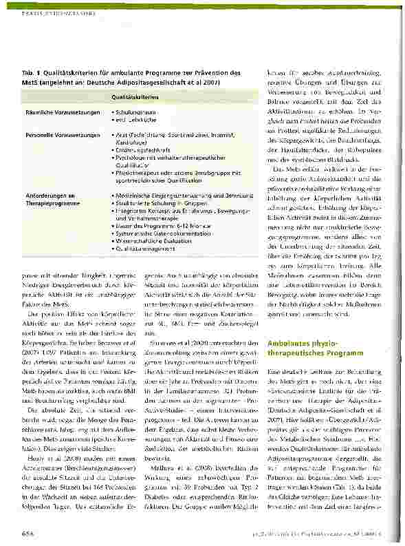 Vorschauseite 5: Ambulante physiotherapeutische Prävention des Metabolischen Syndroms-Teil 1: Evidenzbasierung