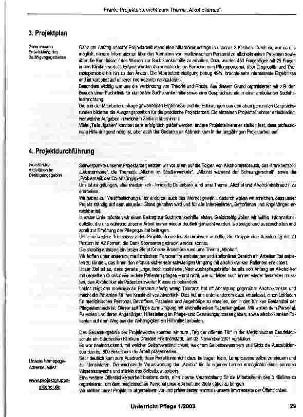 Vorschauseite 2: Alkoholismus -eine Krankheit, die uns alle angeht!