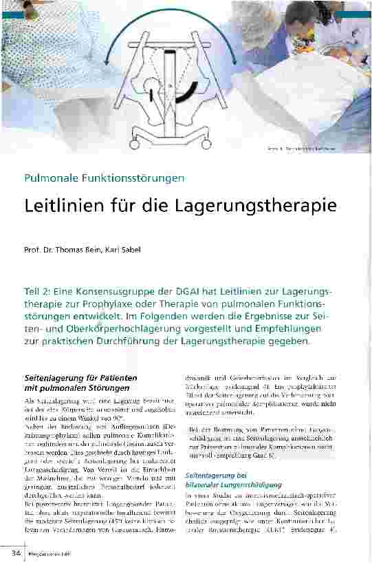 Vorschauseite 1: Leitlinien für die Lagerungstherapie