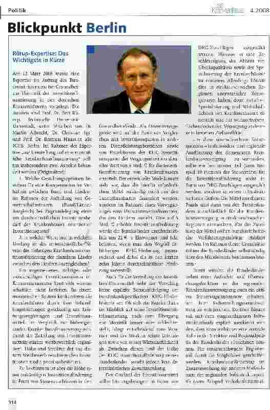 Vorschauseite 1: Rürup-Expertise: Das Wichtigste in Kürze
