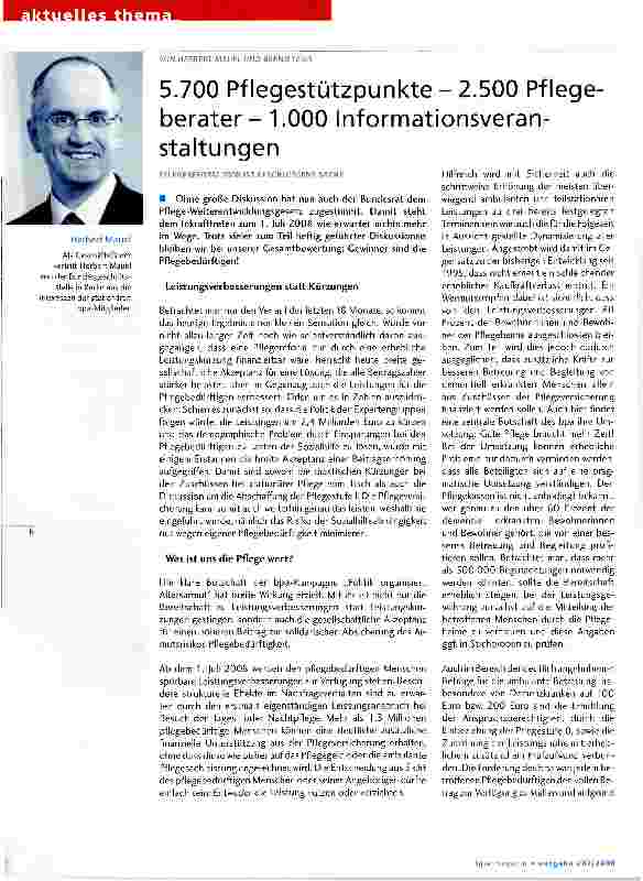 Vorschauseite 1: 5.700 Pflegestützpunkte - 2.500 Pflegeberater- 1.000 Informationsveranstaltungen