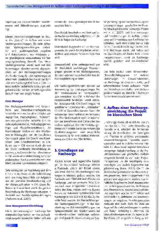 Vorschauseite 3: Systemisches Gase Management im Aufbau einer Nachsorgeeinrichtung in der Pädiatrie