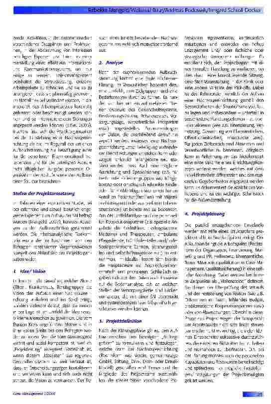 Vorschauseite 4: Systemisches Gase Management im Aufbau einer Nachsorgeeinrichtung in der Pädiatrie
