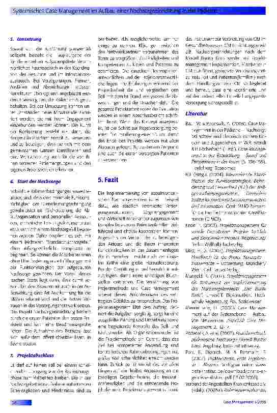 Vorschauseite 5: Systemisches Gase Management im Aufbau einer Nachsorgeeinrichtung in der Pädiatrie