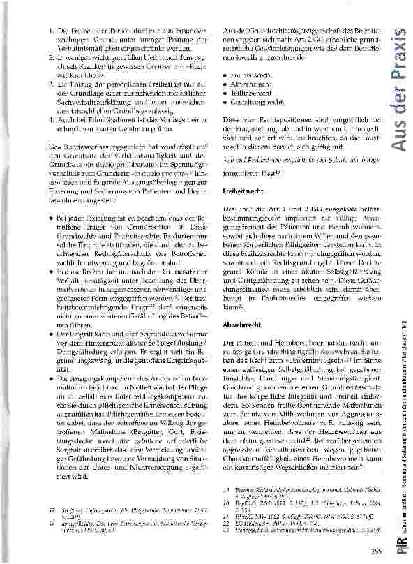Vorschauseite 3: Fixierung und Sedierung in der stationären und ambulanten Altenpflege (I. Teil)