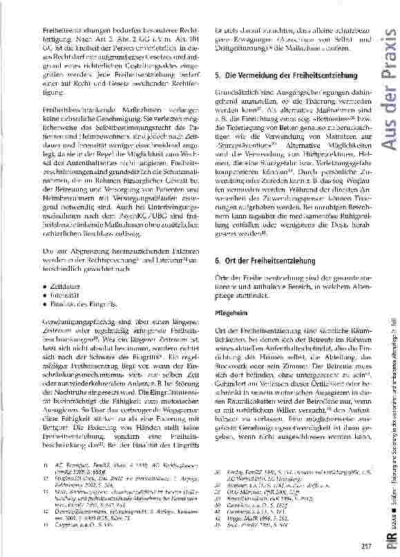 Vorschauseite 5: Fixierung und Sedierung in der stationären und ambulanten Altenpflege (I. Teil)
