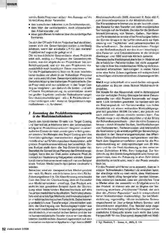 Vorschauseite 3: Produktkostenmanagement für Entwicklungsprojekte in der Medizintechnik