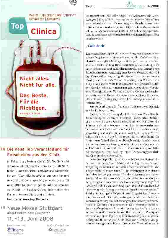 Vorschauseite 4: Was ist beim Abschluss von Kooperationsverträgen mit niedergelassenen Ärzten zu beachten?
