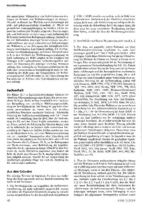 Vorschauseite 2: Stellvertretervereinbarung beim Wahlarztvertrag
