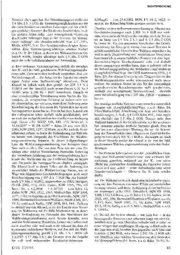 Vorschauseite 3: Stellvertretervereinbarung beim Wahlarztvertrag