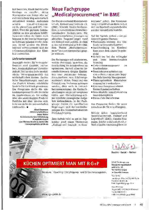 Vorschauseite 2: Effizienz und Wirtschaftlichkeit im Einkauf Wie Vertragskliniken von der Mitgliedschaft in einer Einkaufsgemeinschaft profitieren